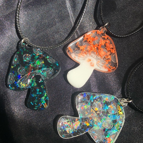 Custom Color Choice Mushroom Necklaces - Picture 3 of 12